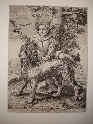 (Le Chien de Goltzius). Portrait du fils de Frisius avec un chien.