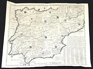 Carte historique et géographique des royaumes d'Espagne et de Portugal divisé selon leurs royaume...
