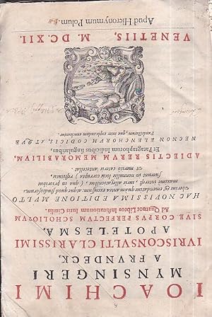 Image du vendeur pour Apotelesma, sive corpus perfectum scholiorum ad quatuor libros Institutionum Iuris Civilis. Hac novissima editione multo uberius & emendatius quam antea excussu: atque quod studiosorum maxime interest, iuris allegationibus (quae in prioribus fuerunt in nonnullis locis corrupta) restitutis, ut merito caeteris antecellat. Adiectis rerum memorabilium, et paragraphorum indicibus singularibus, necnon elenchorum Codicis, atque Pandectarum, quae inter explicandum enucleantur mis en vente par Gilibert Libreria Antiquaria (ILAB)