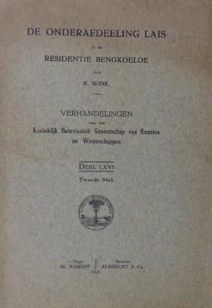 Seller image for De onderafdeeling Lais in de residentie Bengkoeloe. for sale by Gert Jan Bestebreurtje Rare Books (ILAB)