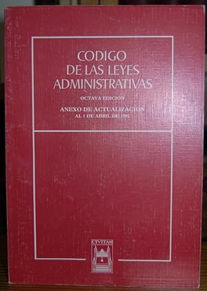 Seller image for CODIGO DE LAS LEYES ADMINISTRATIVAS. Anexo de actualizacin al 1 de abril de 1992 for sale by Fbula Libros (Librera Jimnez-Bravo)