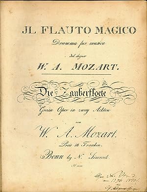 Imagen del vendedor de Il Flauto Magico. Dramma per musica [ ] Die Zauberfloete. Grosse Oper in zwey Ackten. a la venta por Antiquariat INLIBRIS Gilhofer Nfg. GmbH