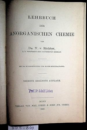 Lehrbuch der Anorganischen Chemie.