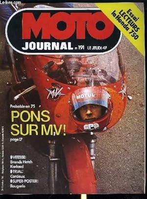 Image du vendeur pour MOTO JOURNAL N 191 - Course du Sud a Brands Hatch, Coupe des Vendanges a Karland, Trial de Corcieux, Top tout-terrain, La 750 Honda par les lecteurs de Moto-Journal, Les japonaises de Trial (suite et fin), La moto en Grande-Bretagne, Lgitime dfense mis en vente par Le-Livre