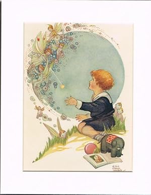 Image du vendeur pour Fairy Bubbles (Mounted Illustration from Bo-Peep's Big Nursery Story Book) mis en vente par Jenny Wren Books