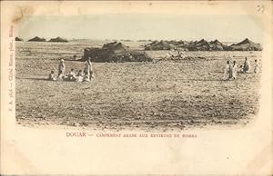 Bild des Verkufers fr Ansichtskarte / Postkarte Douar Hicher Tunesien, Campement Arabe aux Environs de Biskra, arabisches Zeltlager zum Verkauf von akpool GmbH