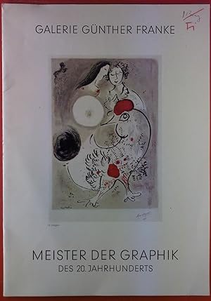 Seller image for Meister der Graphik des 20. Jahrhunderts. Druckgraphik und Handzeichnungen. Ausstellung vom 20. Nov. 1972 - 20. Jan. 1973 for sale by biblion2