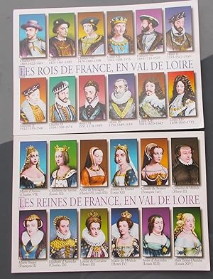 Les Reines De France - Les Rois De France, En Val De Loire - 2 Postkarten