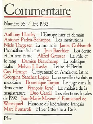 Commentaire - numéro 58 - Eté 1992