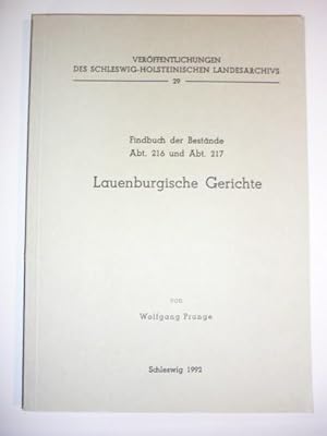 Bild des Verkufers fr Findbuch des Bestandes Abt. 216 und Abt. 217. Lauenburgische Gerichte. zum Verkauf von Antiquariat Diderot