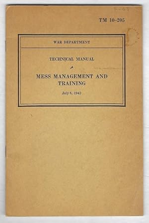 Seller image for Mess Management And Training TM 10-205 for sale by cookbookjj