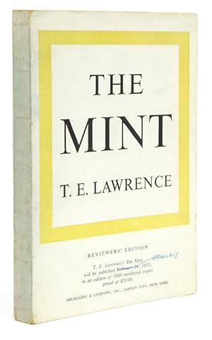 Image du vendeur pour The Mint. Notes made in the R.A.F. Depot between August and December, 1922, and at the Cadet College by T.E. Lawrence (352087 A/c Ross). Regrouped and Copied in 1927 and 1928 at Aircraft Depot, Karachi mis en vente par James Cummins Bookseller, ABAA