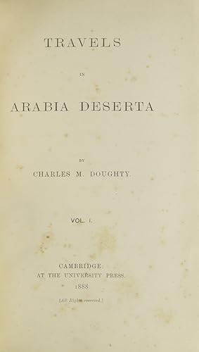 Imagen del vendedor de Travels in Arabia Deserta a la venta por James Cummins Bookseller, ABAA