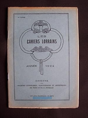 Image du vendeur pour Les cahiers lorrains - N12 1924 mis en vente par Librairie Ancienne Zalc