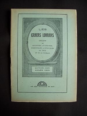 Image du vendeur pour Les cahiers lorrains - N9 1925 mis en vente par Librairie Ancienne Zalc