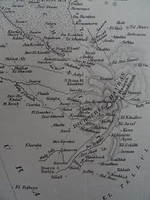 Seller image for Charte von Hauran und den angrenzenden Districten. Kupferstichkart nach J.L. Burckhardt. Heidelberg, Geograph. Institut, 1822. 30,5 x 25,5 cm. for sale by Antiquariat Daniel Schramm e.K.