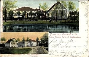 Bild des Verkufers fr Ansichtskarte / Postkarte Neustadt in Sachsen, Arthur Richter Park mit Schtzenhaus, Inh. Rud. Weissbach zum Verkauf von akpool GmbH