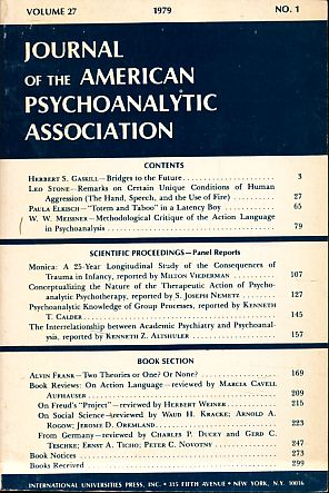 Image du vendeur pour Journal of the American Psychoanalytic Association. Volume 27, 1979, Nr. 1. mis en vente par Fundus-Online GbR Borkert Schwarz Zerfa