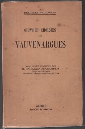 Oeuvres choisies avec une introduction par gaillard de champris