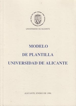 Seller image for MODELO DE PLANTILLA UNIVERSIDAD DE ALICANTE for sale by Librera Vobiscum