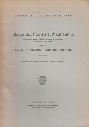 Seller image for ELOGIO DE ALFONSO EL MAGNNIMO for sale by Librera Vobiscum