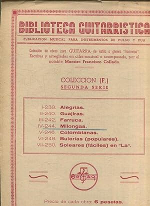 BIBLIOTECA GUITARRISTICA. PUBLICACION MUSICAL PARA INSTRUMENTOS DE PULSO Y PUA. COLECCIÓN (F.) SE...
