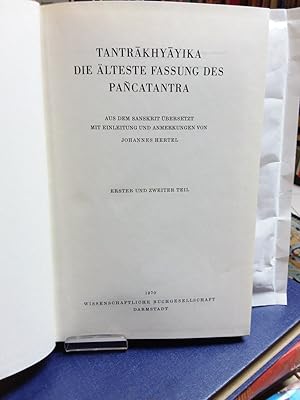 Tantrakhyayika. Die älteste Fassung des Pancatantra. Aus dem Sanskrit übersetzt mit Einleitung, Ü...