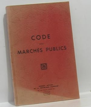 Image du vendeur pour Code des marchs publics journal officiel de la rpublique franaise mis en vente par crealivres