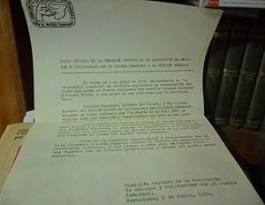 CARTA ABIERTA DE LA COMISIÓN GESTORA DE LA ASOCIACIÓN DE AMISTAD Y SOLIDARIDAD CON EL PUEBLO SAHA...