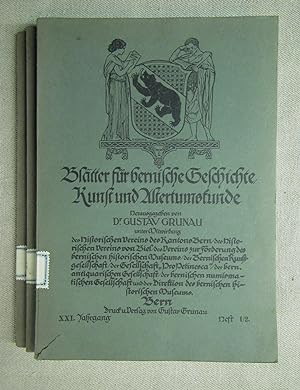 Imagen del vendedor de Bltter fr bernische Geschichte, Kunst und Altertumskunde; 21. Jahrgang, Heft 1/2, 3, 4. a la venta por Antiquariat Hanfgarten