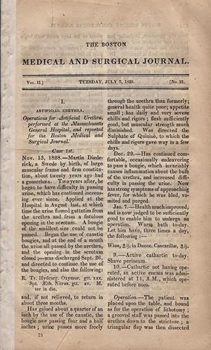 The Boston Medical and Surgical Journal Vol. II. Tuesday, July 7, 1829. No. 21