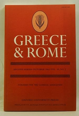 Image du vendeur pour Greece & Rome. Second Series, Volume 49, Number 2 (October 2002) mis en vente par Cat's Cradle Books