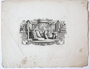 Antique print, etching and engraving | King David and Solomon [?], published 1743, 1 p.