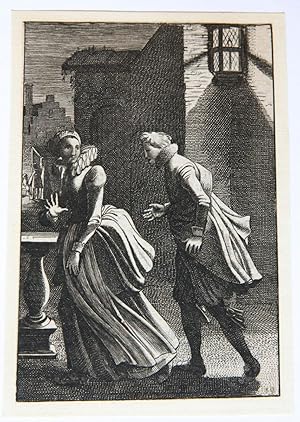 [Antique print, etching] The suitor dangling after his girl at night [from set: GEBRAND ADRIAENSZ...