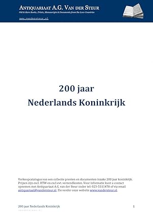 Catalogue 35: 200 jaar Nederlands koninkrijk. Click to view this catalogue online.