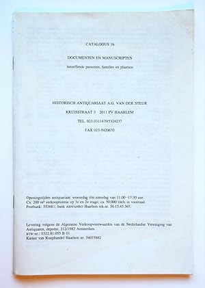 Catalogue 16: Documenten en Manuscripten