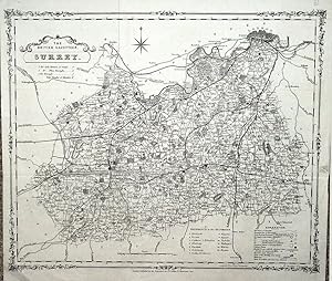 Antique Map SURREY & LONDON Original Lithographed County Map British Gazetteer c1850