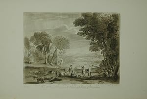 Seller image for Landscape. From the original drawing in the collection of the Duke of Devonshire: The Marriage Festival of Isaak and Rebeckah. The story is exhibited in the foreground of a most enchanting Landscape. Aquatinta-Radierung in Sepia von Richard Earlom. for sale by Antiquariat  Braun