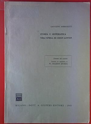 Seller image for Storia E Sistematica Nell Opera Di Odon Lottin for sale by biblion2