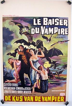 Imagen del vendedor de BAISER DU VAMPIRE, LE - 1962Dir DON SHARPCast: CLIFFORD EVANSEDWARD DE SOUZANOEL WILLMANBELGICA - -35X46-Cm.-14X18-INCHESPOSTER a la venta por BENITO ORIGINAL MOVIE POSTER