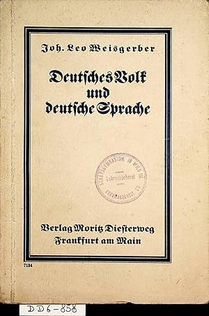 Image du vendeur pour Deutsches Volk und deutsche Sprache. mis en vente par ANTIQUARIAT.WIEN Fine Books & Prints