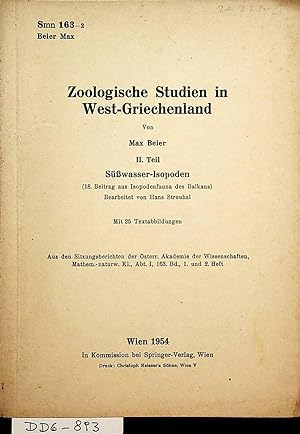 Zoologische Studien in West-Griechenland. 2. Teil. Süßwasser-Isopoden. (18. Beitrag aus Isopodenf...