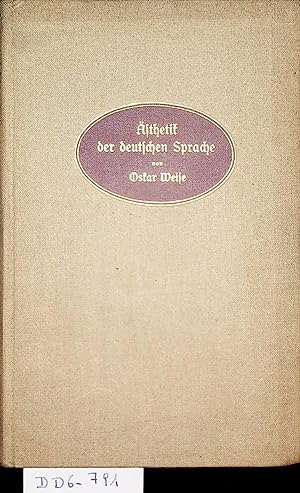 Bild des Verkufers fr sthetik der deutschen Sprache. zum Verkauf von ANTIQUARIAT.WIEN Fine Books & Prints