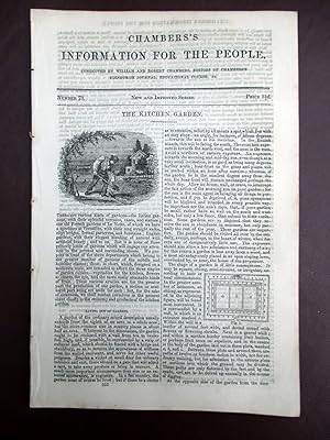 Bild des Verkufers fr Chambers's Information for the People, 1842, No 73, THE KITCHEN GARDEN. zum Verkauf von Tony Hutchinson