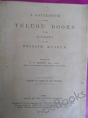 A CATALOGUE OF THE TELUGU BOOKS IN THE LIBRARY OF THE BRITISH MUSEUM