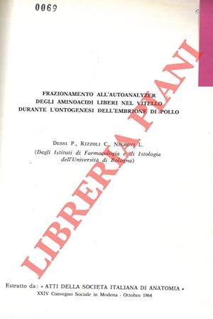 Frazionamento all'autoanalyzer degli aminoacidi liberi nel vitello durante l'ontogenesi dell'embr...