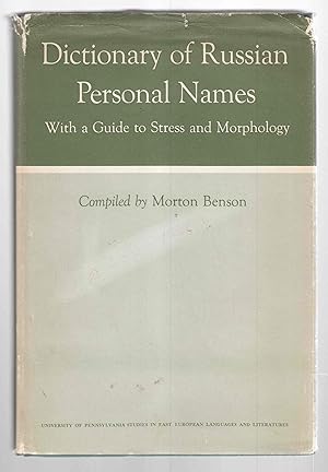 Imagen del vendedor de Dictionary of Russian Personal names With a Guide to Stress and Morphology a la venta por Riverwash Books (IOBA)