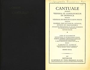 Seller image for Cantuale exhibens vesperas et completorium de dominica necnon vesperas de praecipuis anni festis. for sale by TF-Versandhandel - Preise inkl. MwSt.