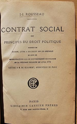 Contrat social ou Principes du droit politique.