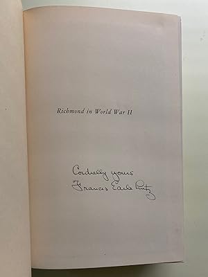 Seller image for Richmond in World War II (Signed First Edition) for sale by M.S.  Books